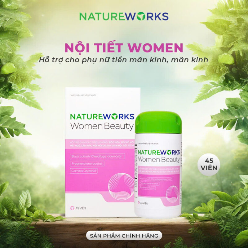 Viên uống nội tiết hồi xuân Natureworks Women Beauty, hỗ trợ suy giảm nội tiết tố nữ 45 Viên
