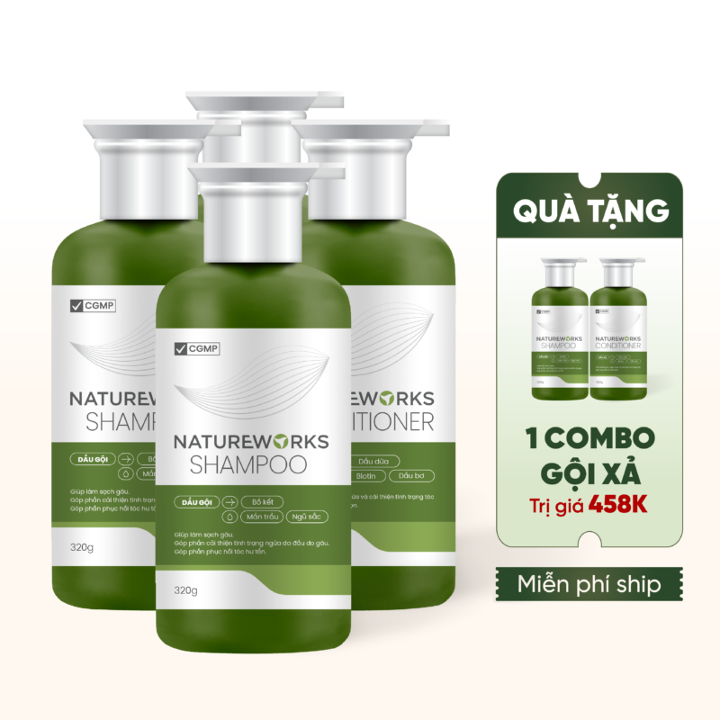 Combo 2 Dầu Gội 2 Dầu Xả Natureworks Tặng Thêm 1 Combo Miễn Phí Ship